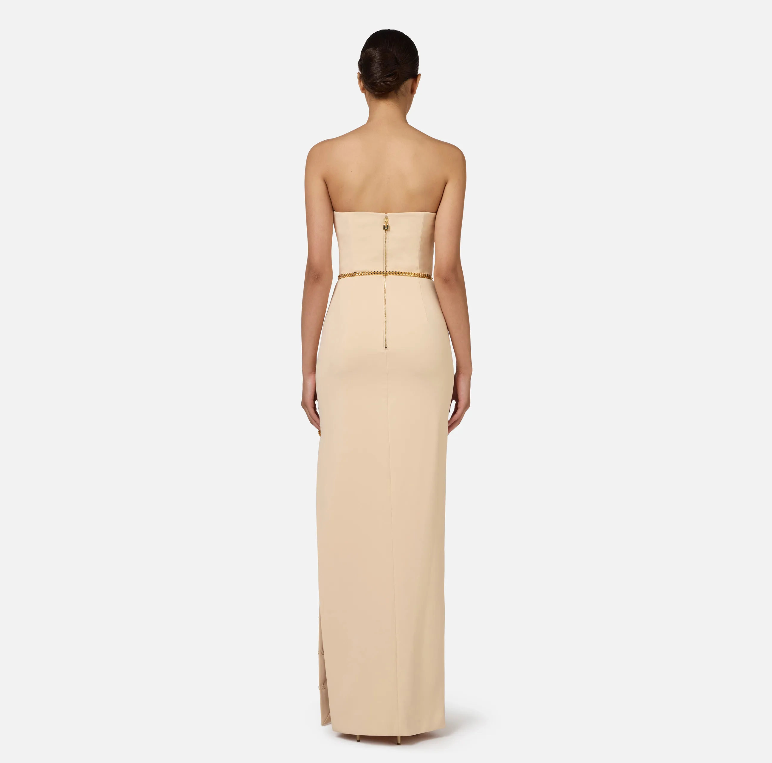 Abito red carpet in crêpe con scollo bustier