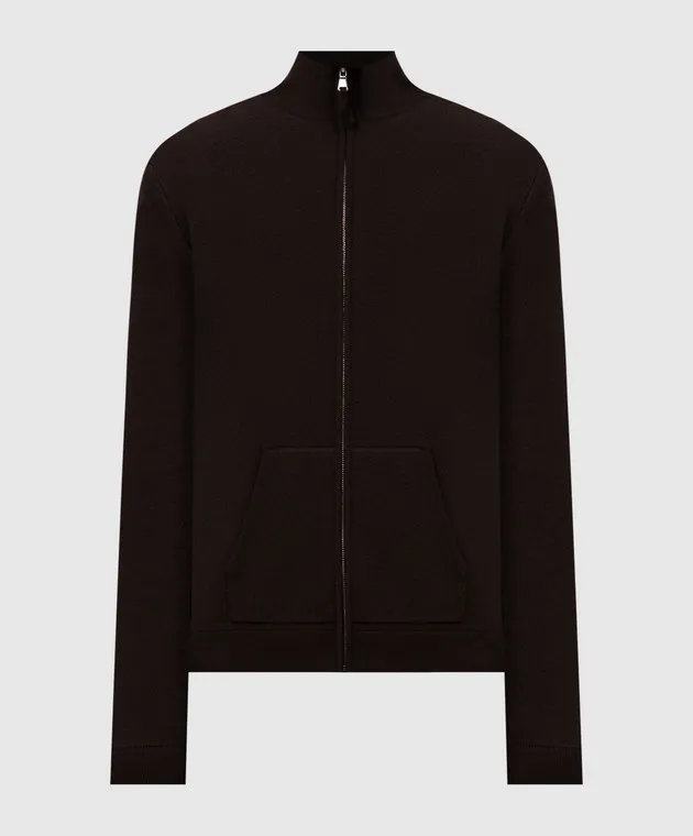 Allude Cardigan marrone in lana e cashmere 24537611