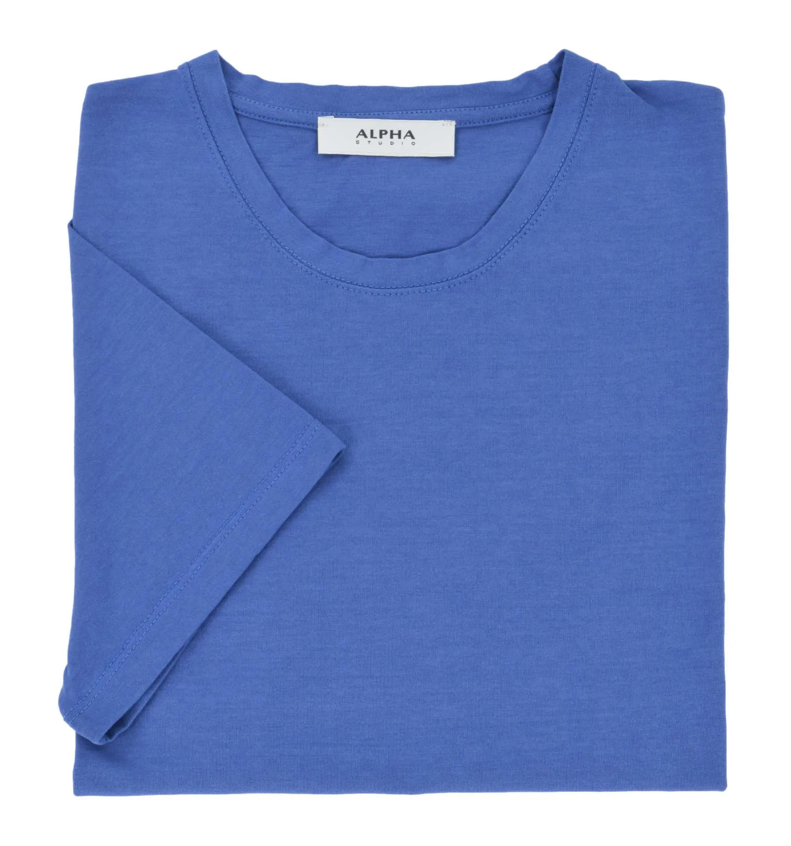 ALPHA uomo maglia T-shirt blu 100% cotone AU-7400C 4306