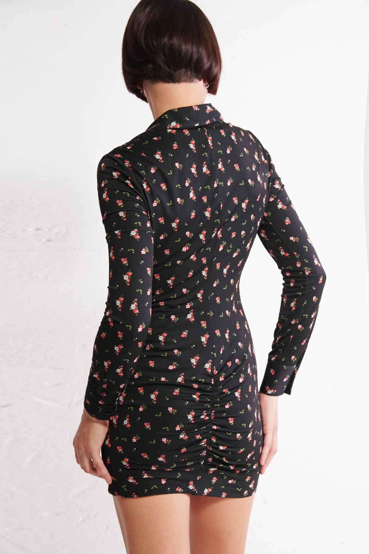 ANIYE BY Abito corto a camicia con arricciatura, Brandy