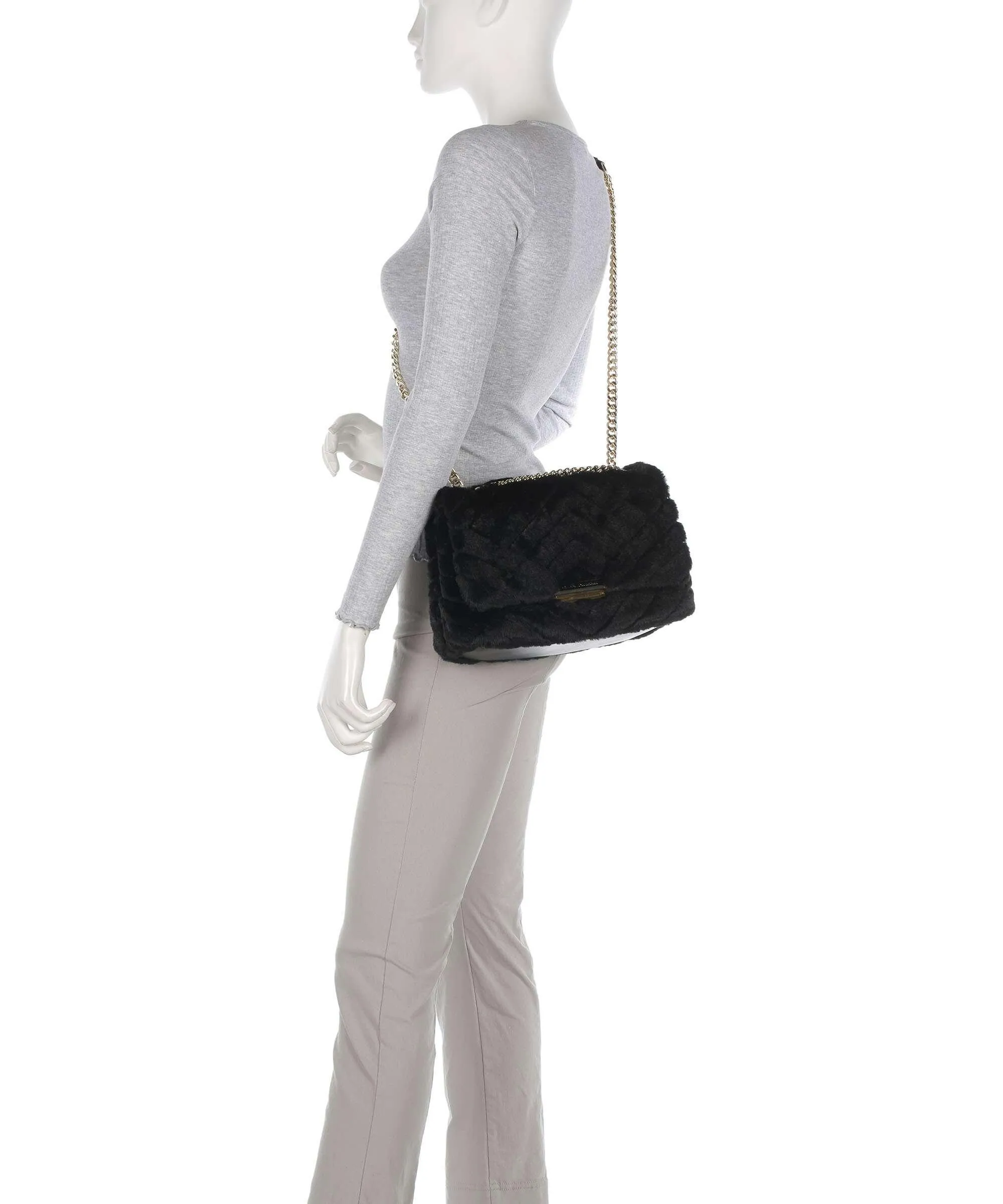  Armani Exchange Victoria Borsa a spalla poliestere, pelle sintetica nero  