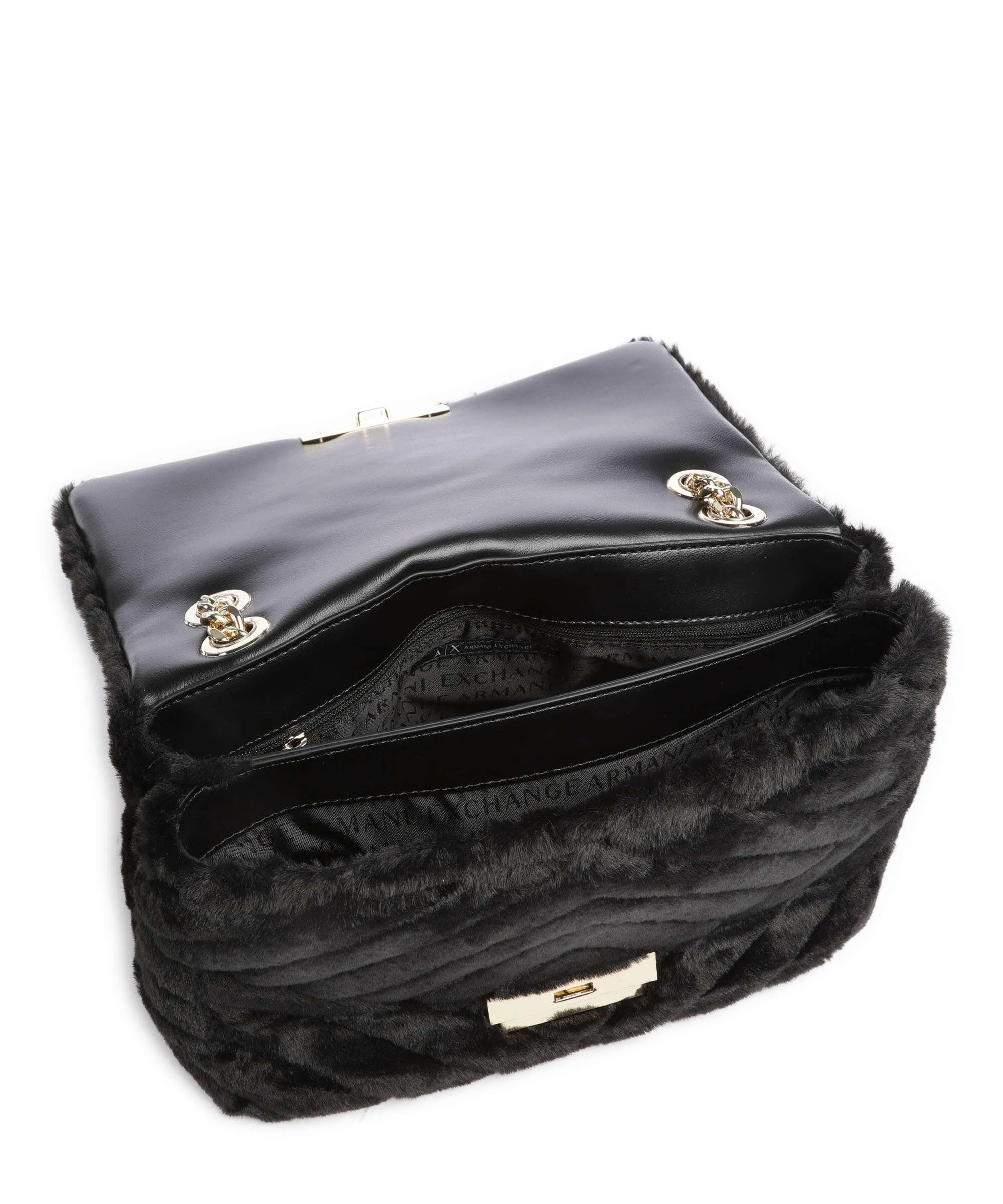  Armani Exchange Victoria Borsa a spalla poliestere, pelle sintetica nero  