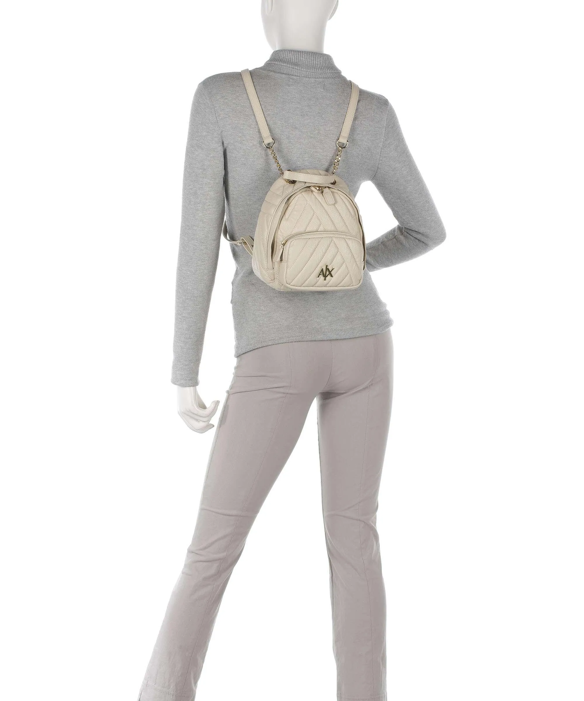  Armani Exchange Zaino pelle sintetica beige  