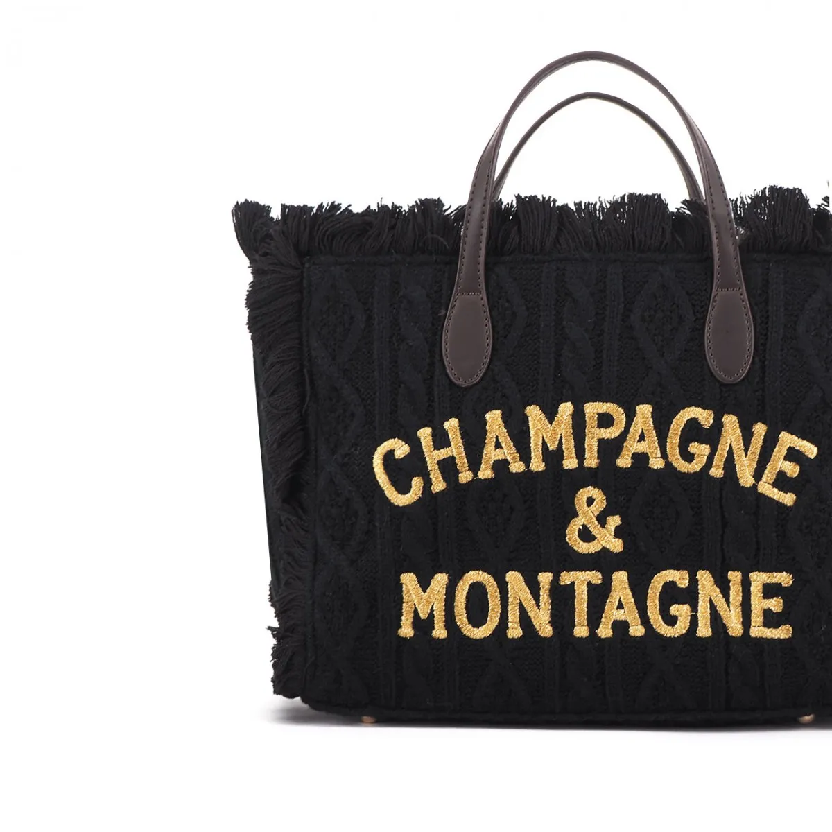 Borsa Colette Tricot Champagne & Montagne, Nero