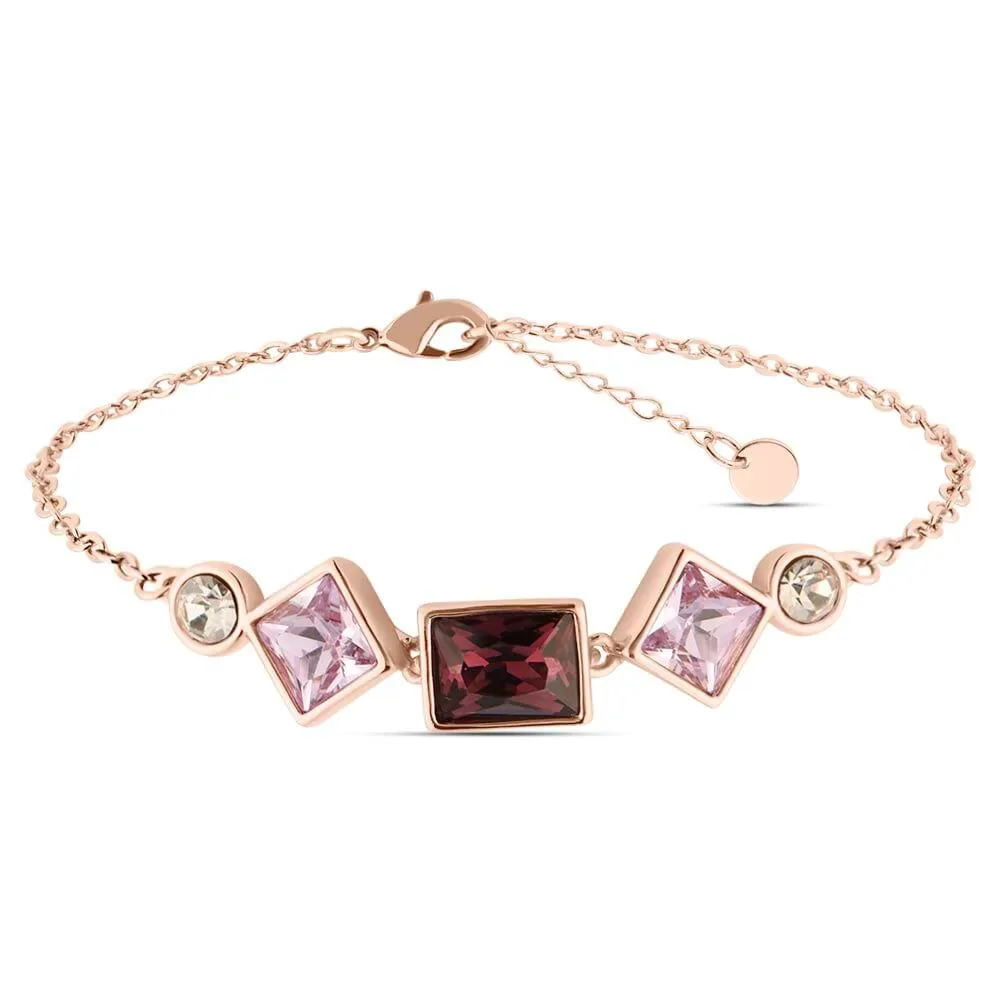Bracciale Violet Ottone Rosa Cristallo Viola 16.5 + 3 cm 1665797