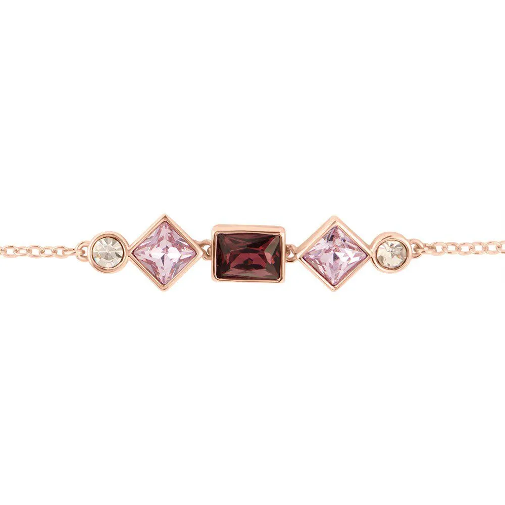 Bracciale Violet Ottone Rosa Cristallo Viola 16.5 + 3 cm 1665797