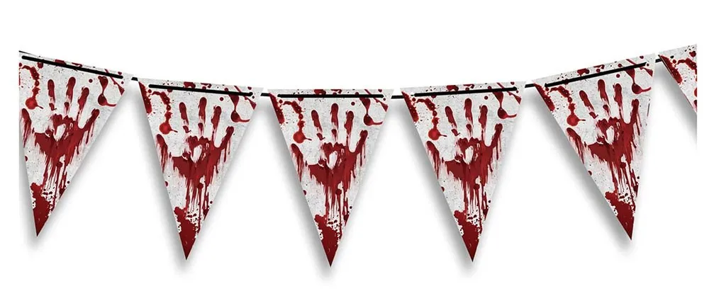 Bunting di Halloween con mani insanguinate 3m