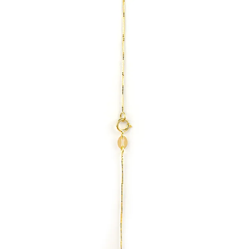 Collana oro giallo con ciondolo quarzo rosa