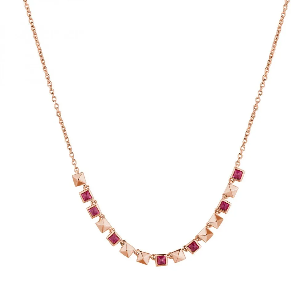 Collana Rosato Cubica Rubino RZCU66