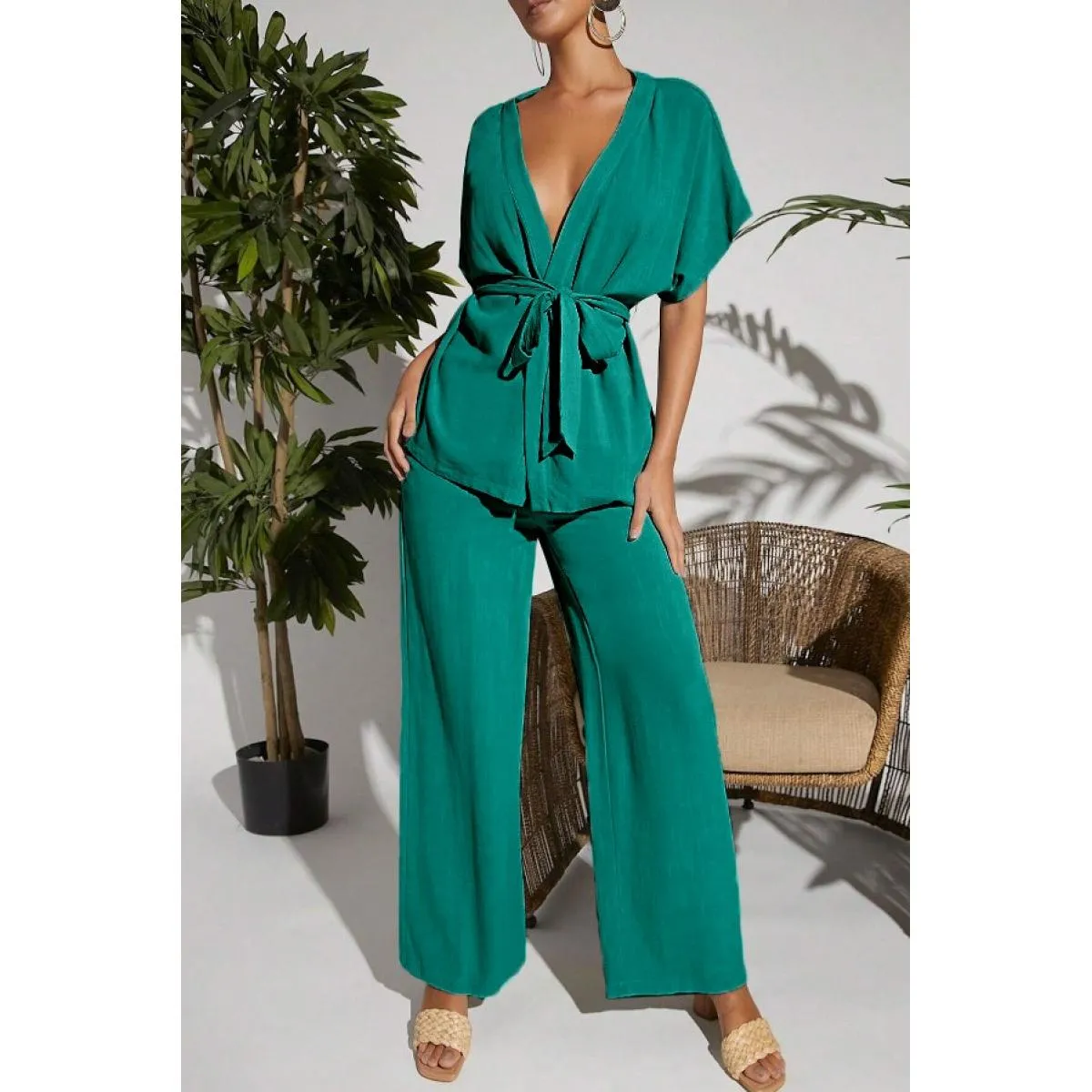 Completo camicia e pantaloni, menta