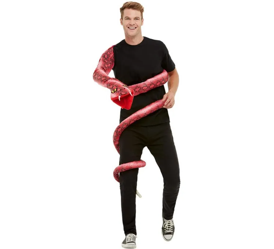 costume rosso Anaconda serpente per gli adulti
