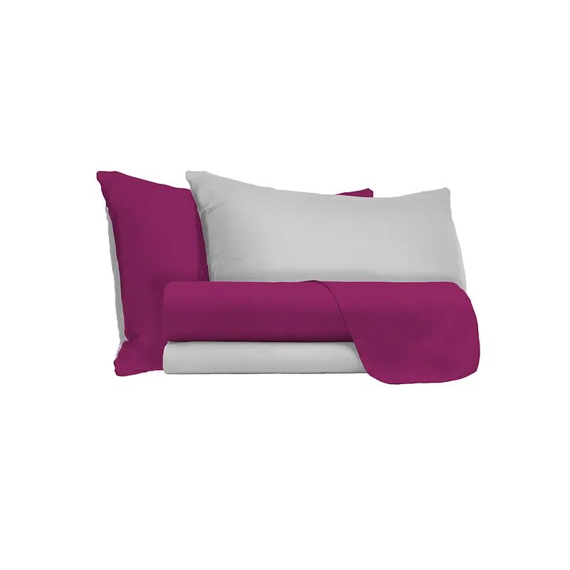 DATEX Completo letto linea Natural Color, fuxia/grigio chiaro