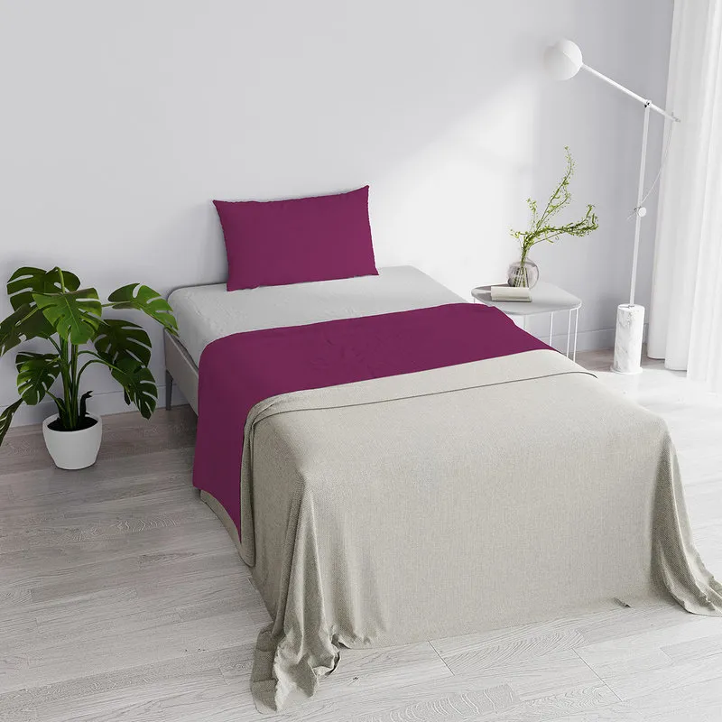 DATEX Completo letto linea Natural Color, fuxia/grigio chiaro