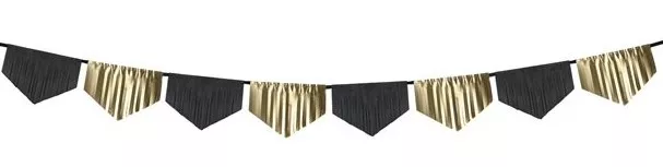 Elegante ghirlanda frange oro nero 3m