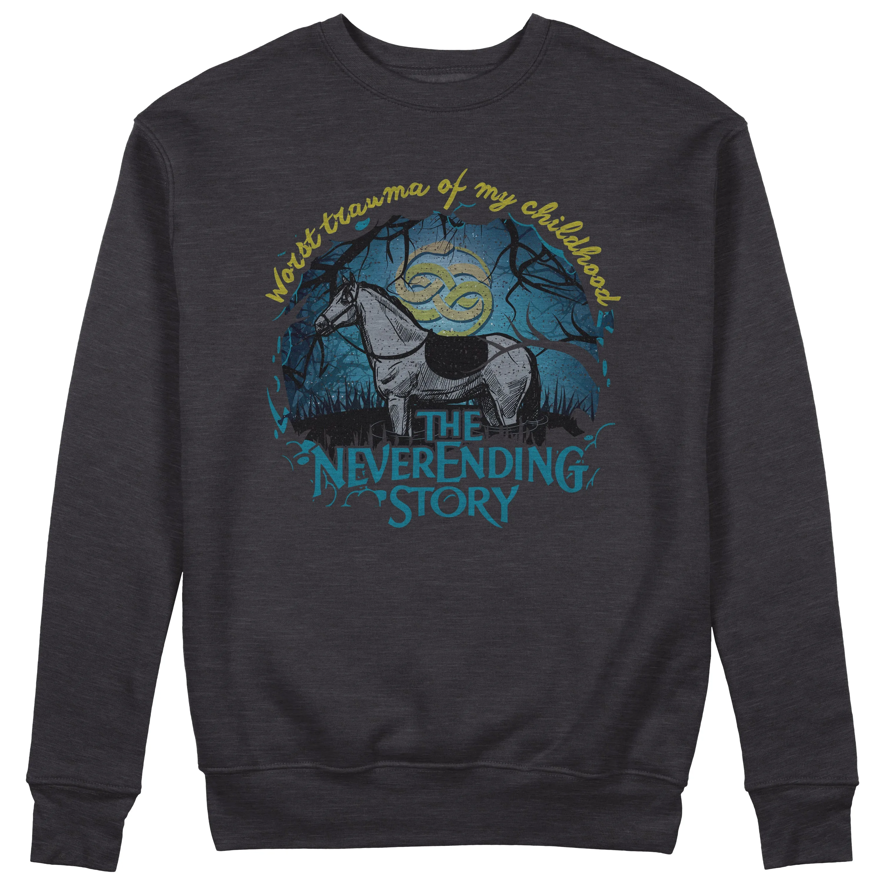 Felpa Girocollo La Storia Infinita Artax cavallo Atreyu Film cult anni 80  Neverending story- Movie #chooseurcolor