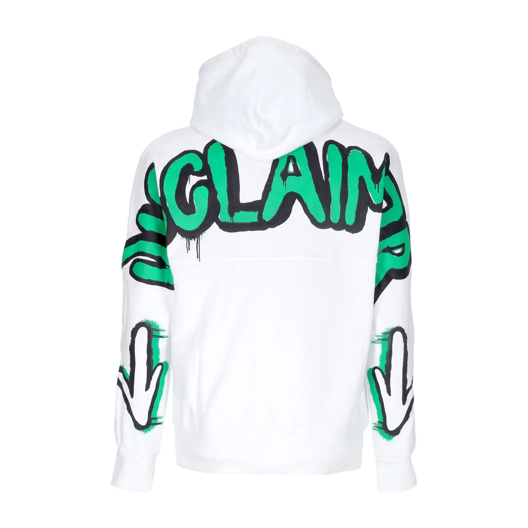Felpa Leggera Cappuccio Uomo Back Colored Big Logo Hoodie White/green