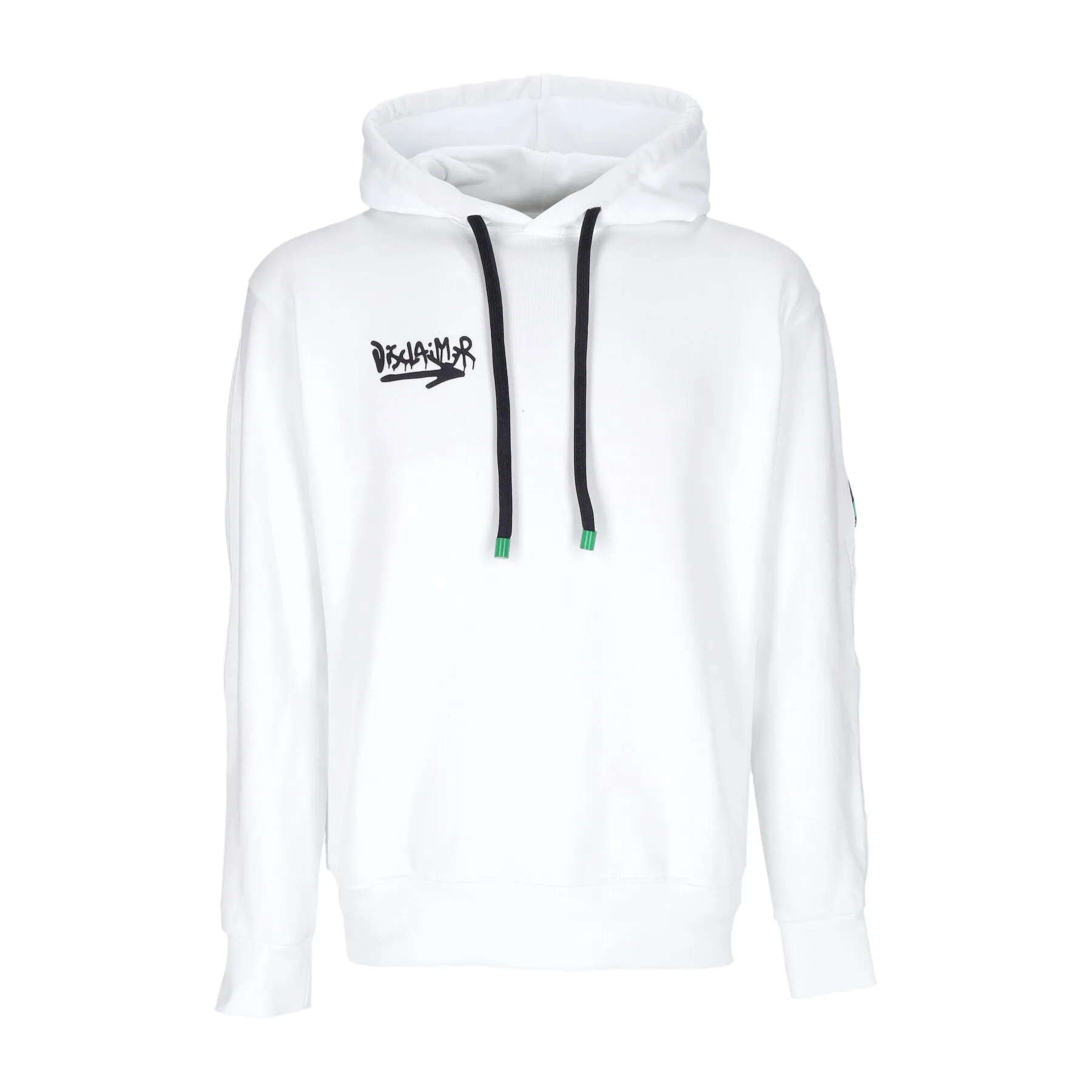 Felpa Leggera Cappuccio Uomo Back Colored Big Logo Hoodie White/green