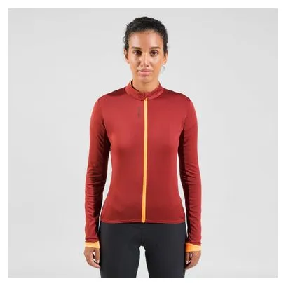 Giacca ciclismo donna Odlo Full Zip Zeroweight Ceramiwarm Red