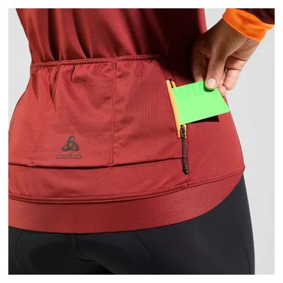 Giacca ciclismo donna Odlo Full Zip Zeroweight Ceramiwarm Red
