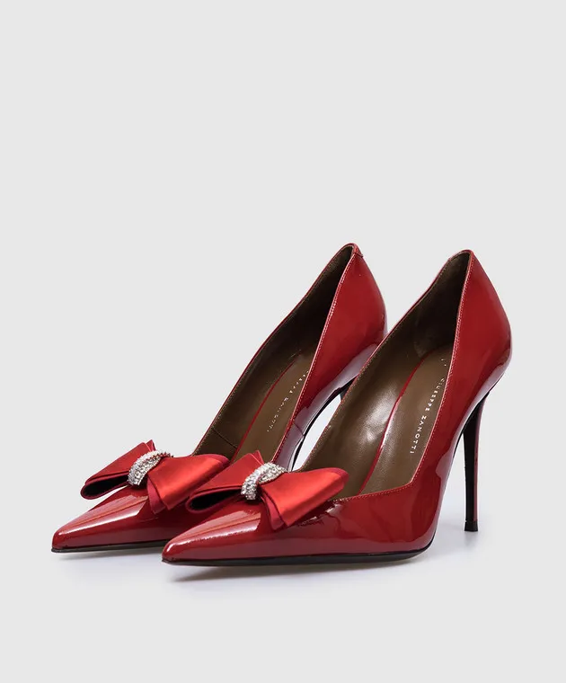 Giuseppe Zanotti Scarpe Raquel in vernice rossa con fiocco I460026
