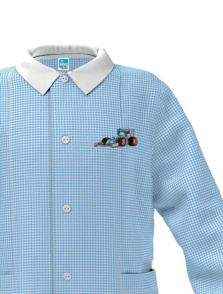 Grembiule Asilo Siggi - Azzurro Bianco
