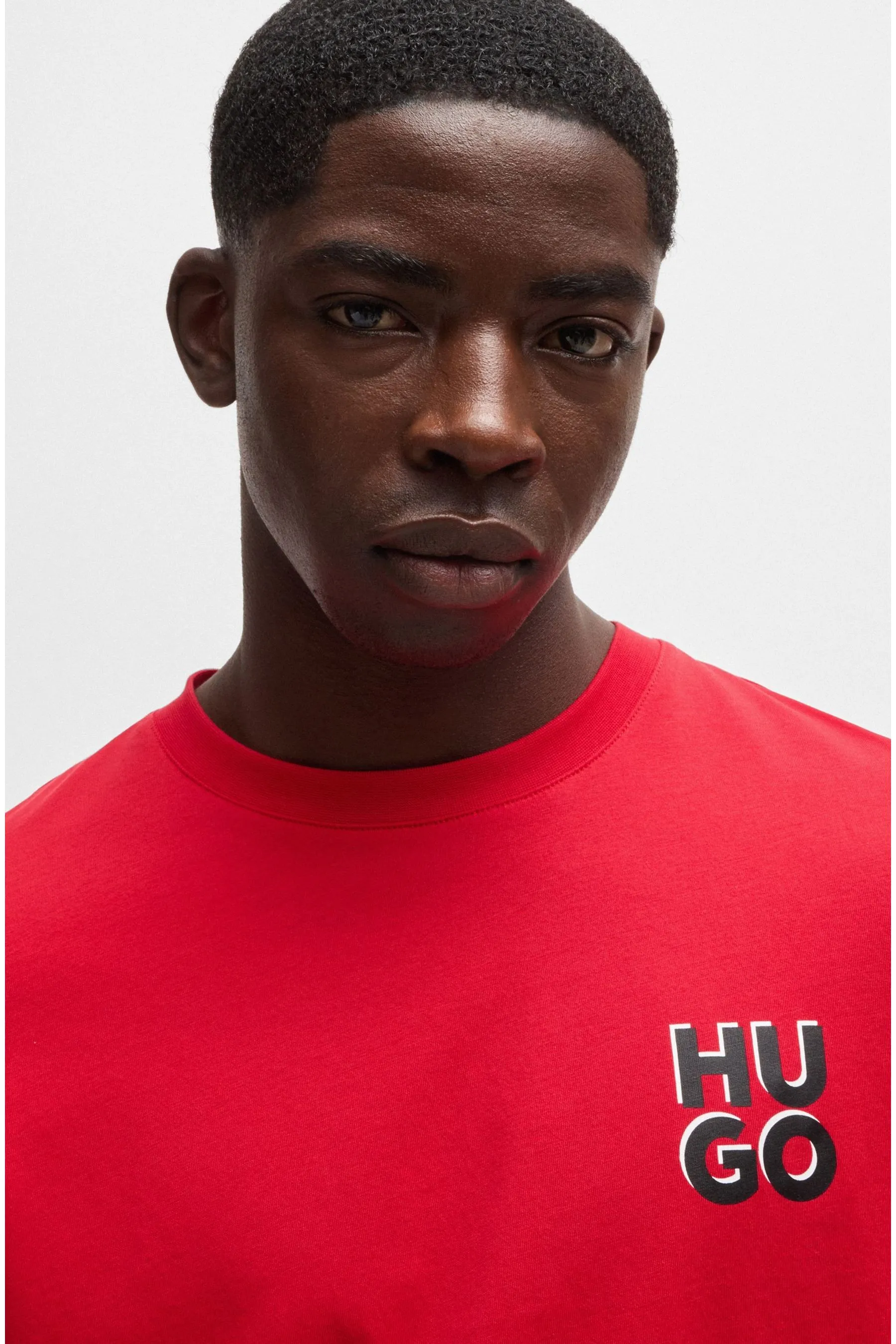 HUGO HUGO Stacked Logo Cotton Jersey T-Shirt    