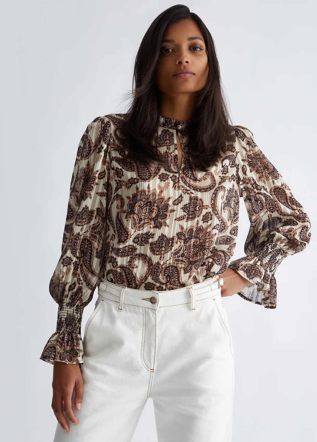 Liujo Blusa paisley in crêpe fil coupè MF3376T3686Q9841