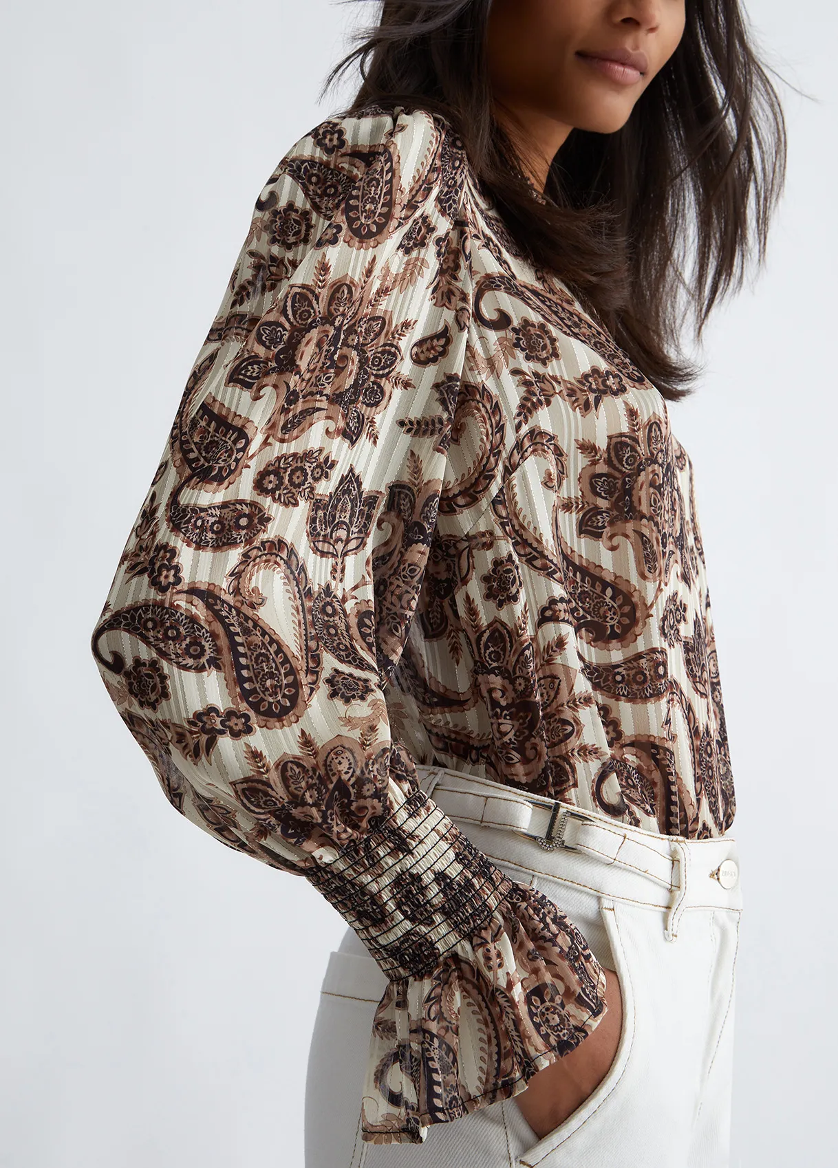 Liujo Blusa paisley in crêpe fil coupè MF3376T3686Q9841