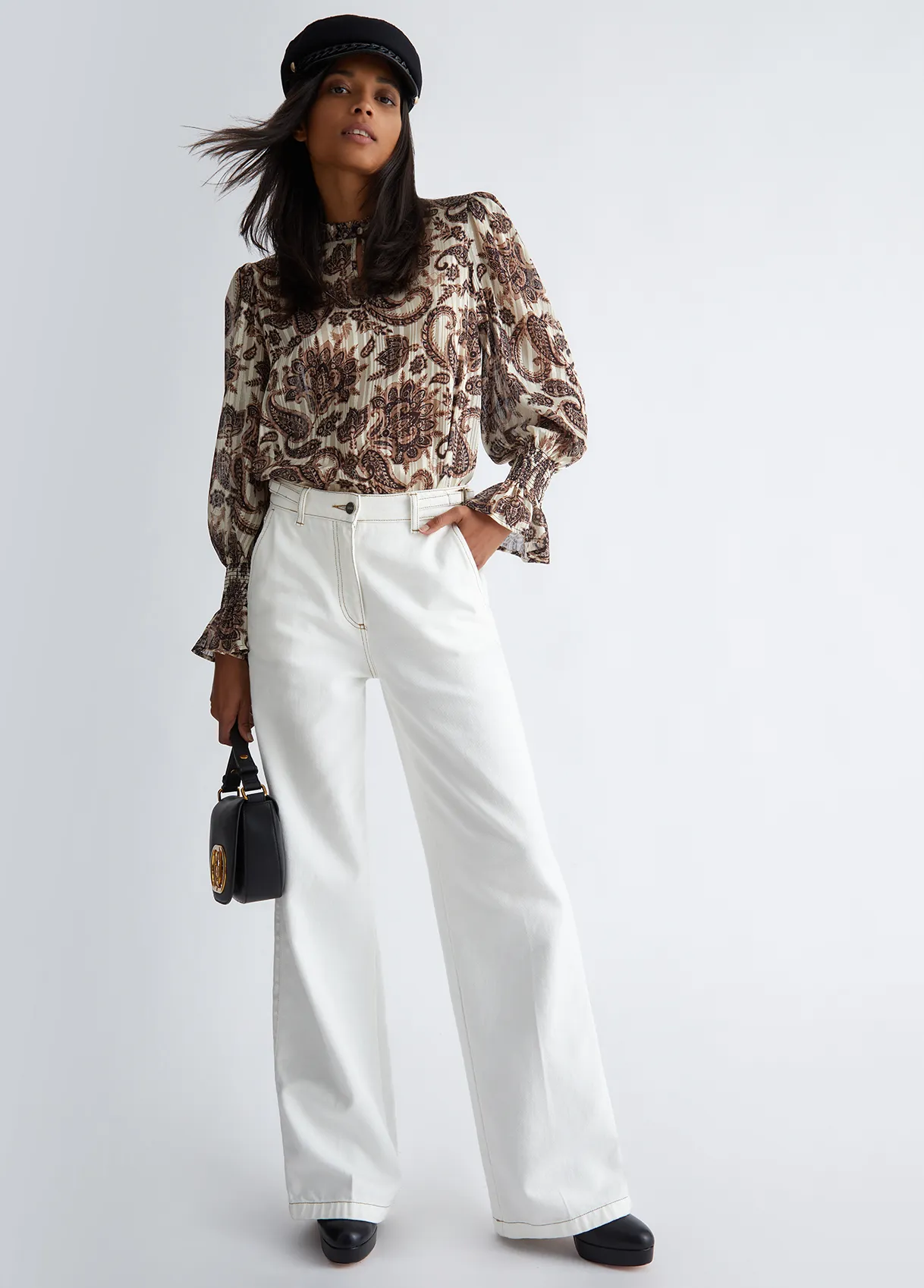 Liujo Blusa paisley in crêpe fil coupè MF3376T3686Q9841