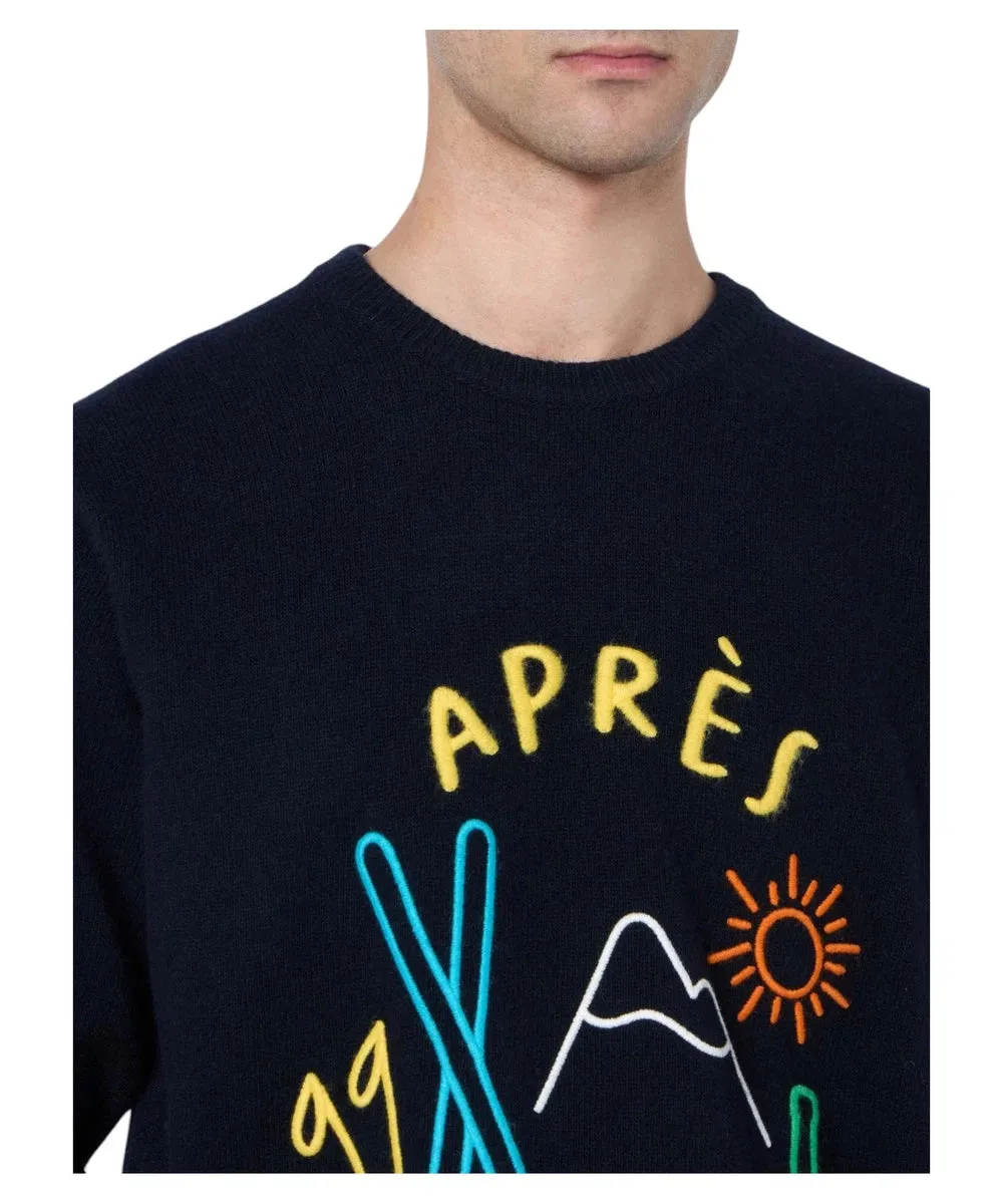 Maglione Heron Blu con Ricamo Apres Ski