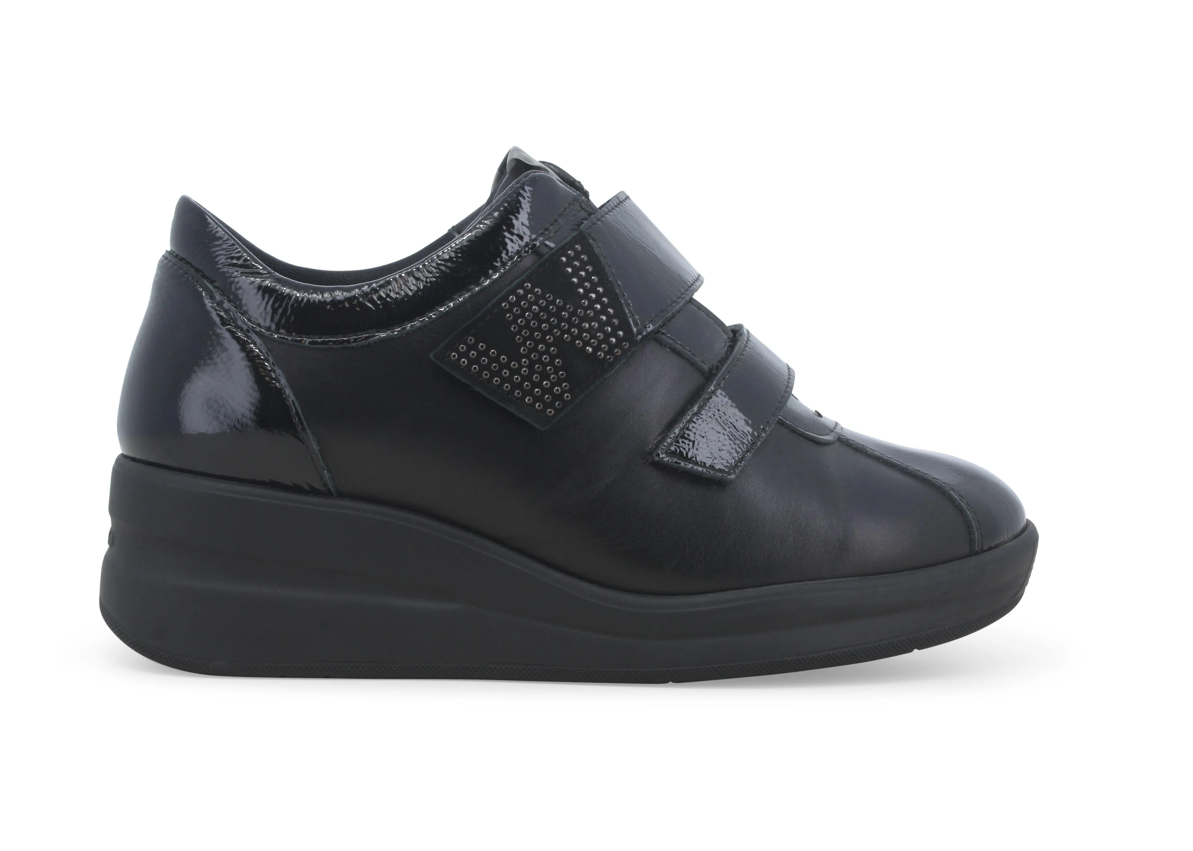 Melluso Sneakers donna in vernice e pelle nero r25643w