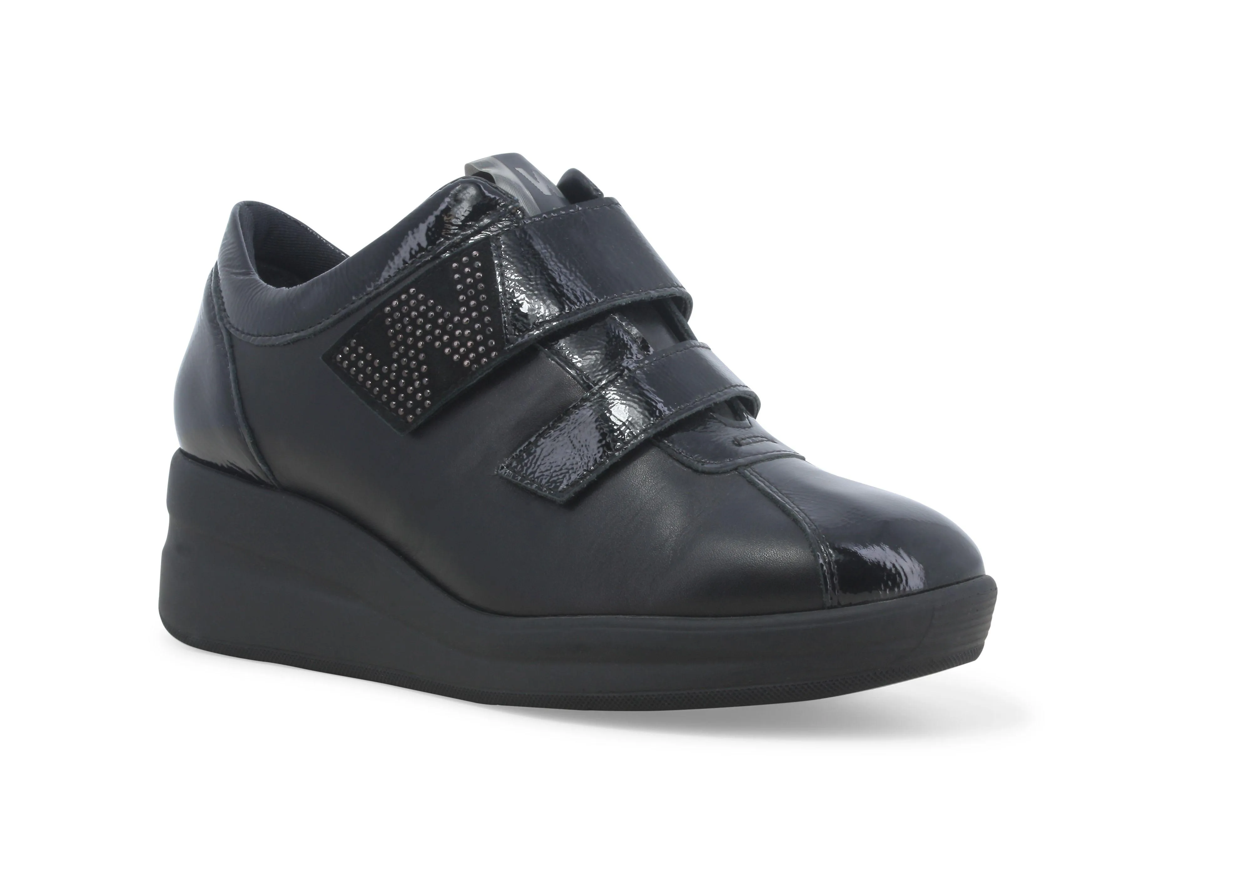 Melluso Sneakers donna in vernice e pelle nero r25643w