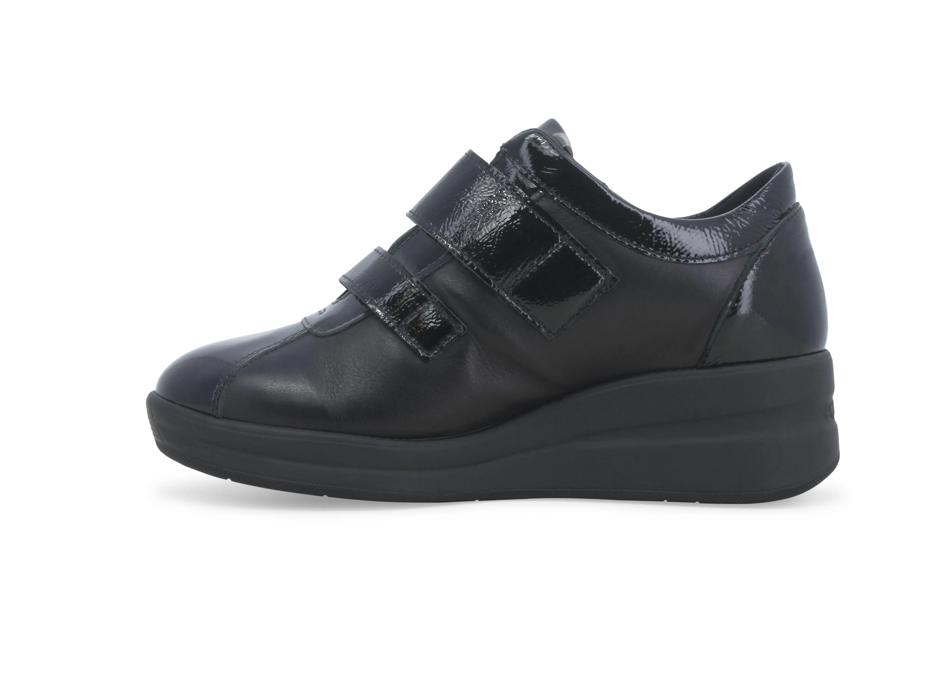Melluso Sneakers donna in vernice e pelle nero r25643w