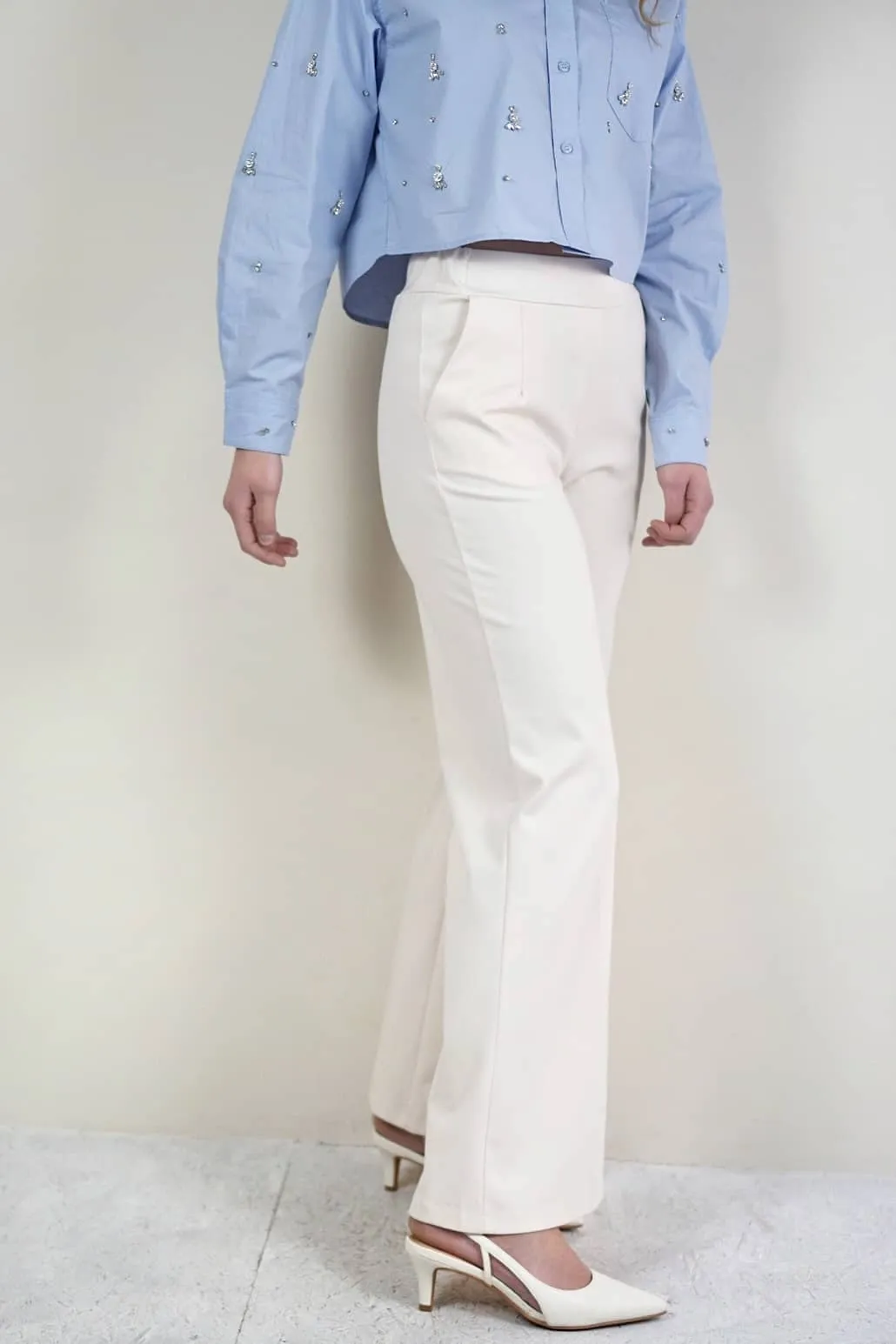 Pantaloni burro wide leg | Cherry Blue
