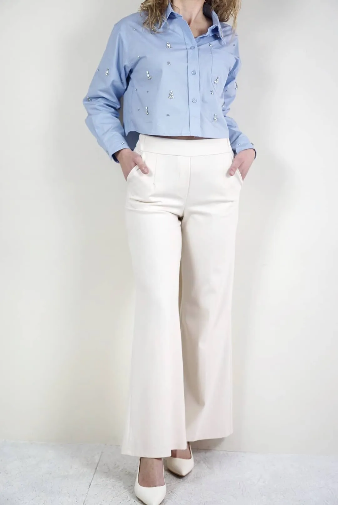 Pantaloni burro wide leg | Cherry Blue