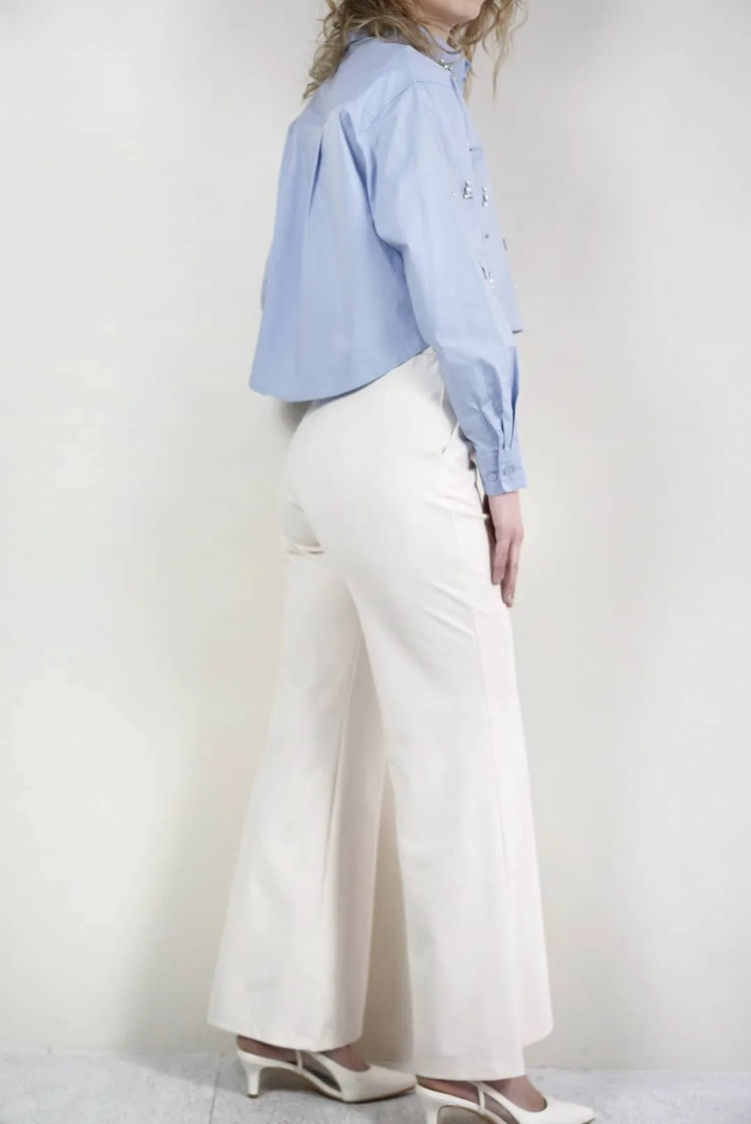 Pantaloni burro wide leg | Cherry Blue