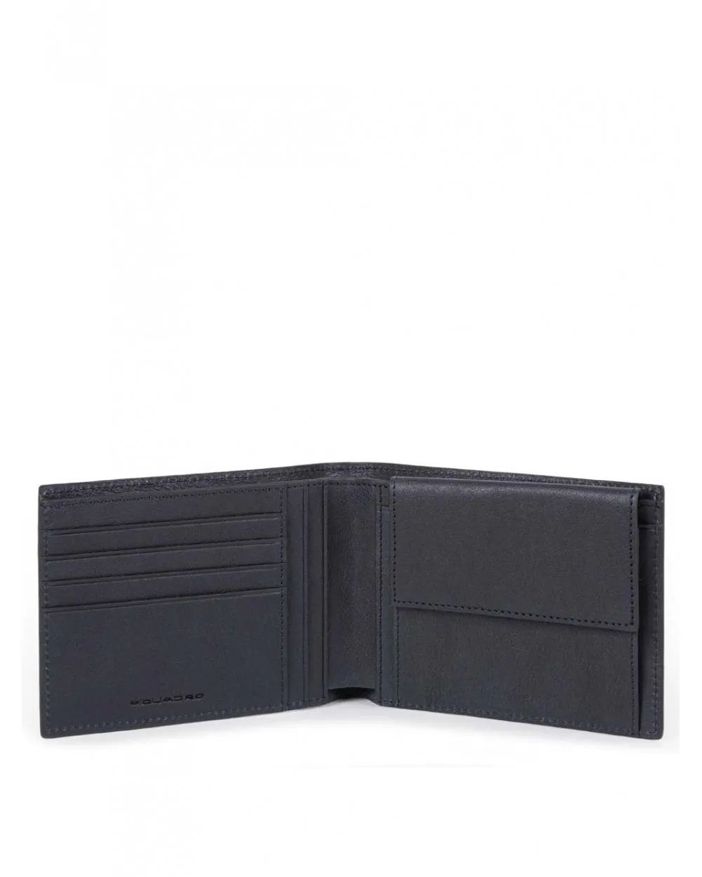 Piquadro - Portafoglio uomo con portamonete in pelle Black Square | Studioarch.com