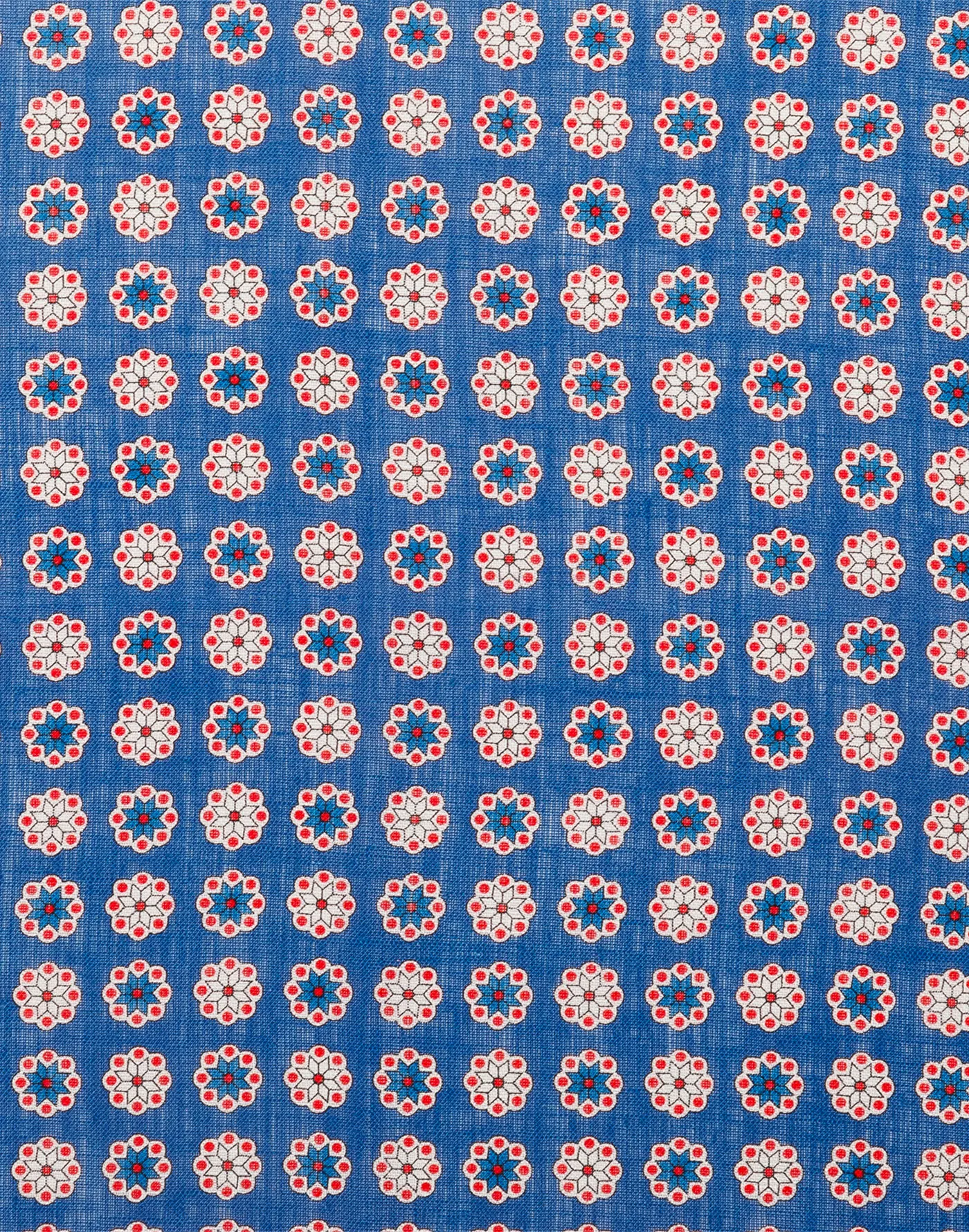 Pochette in lino con motivo geometrico blu