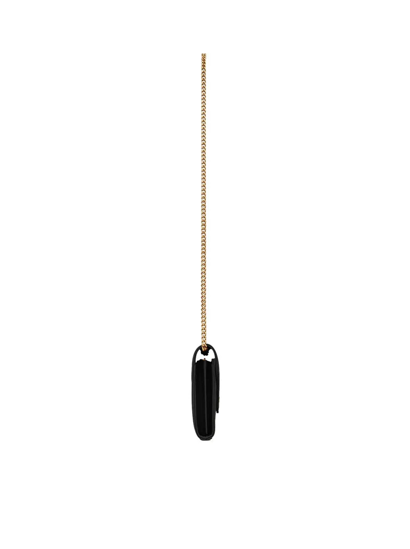 PORTAFOGLIO CON CATENA CASSANDRE SAINT LAURENT MATELASSÉ IN PELLE GRAIN DE POUDRE GOFFRATA