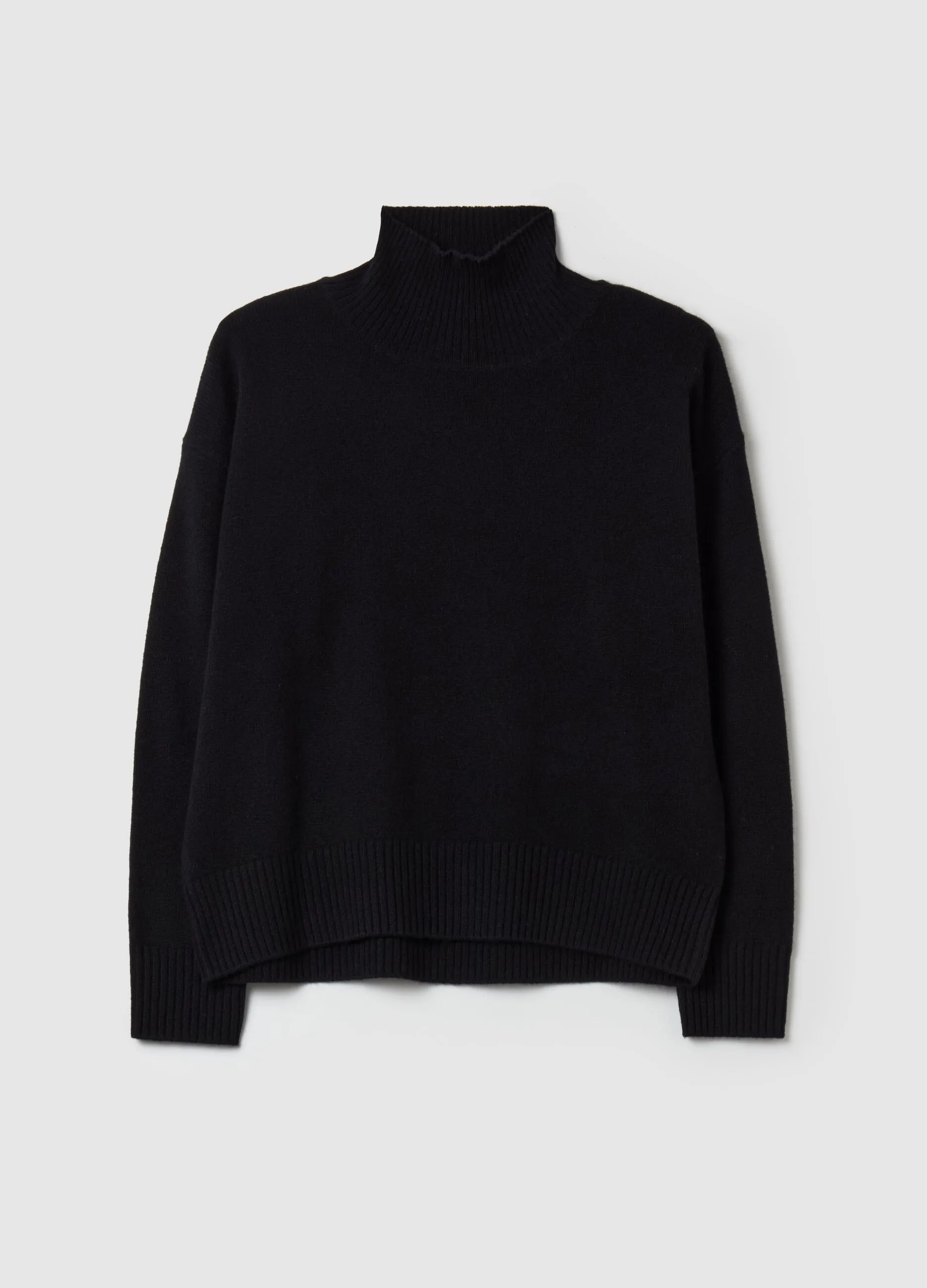 Pullover mock neck in lana cardata