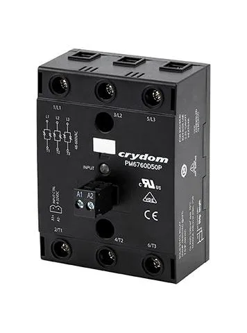Relè a stato solido PM6760A50P, Montaggio a pannello, 50 A, 600 V c.a., Accensione a tensione zero PM67