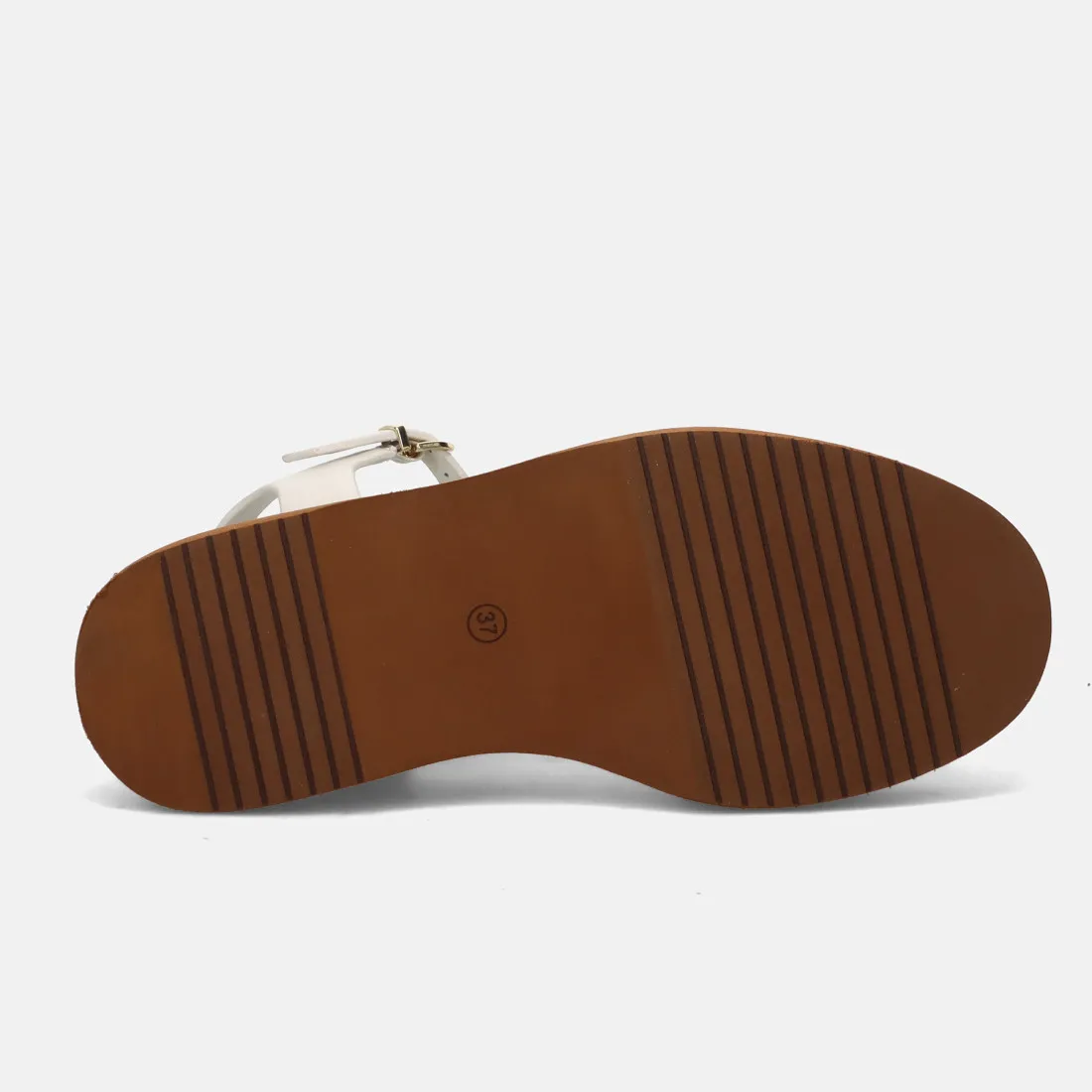 Sandalo platform Jeannot panna in pelle con zeppa bicolor