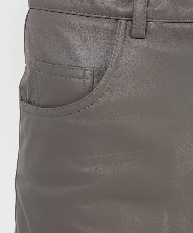 Simonetta Ravizza Shorts in pelle grigia Zinnia ZINNIA