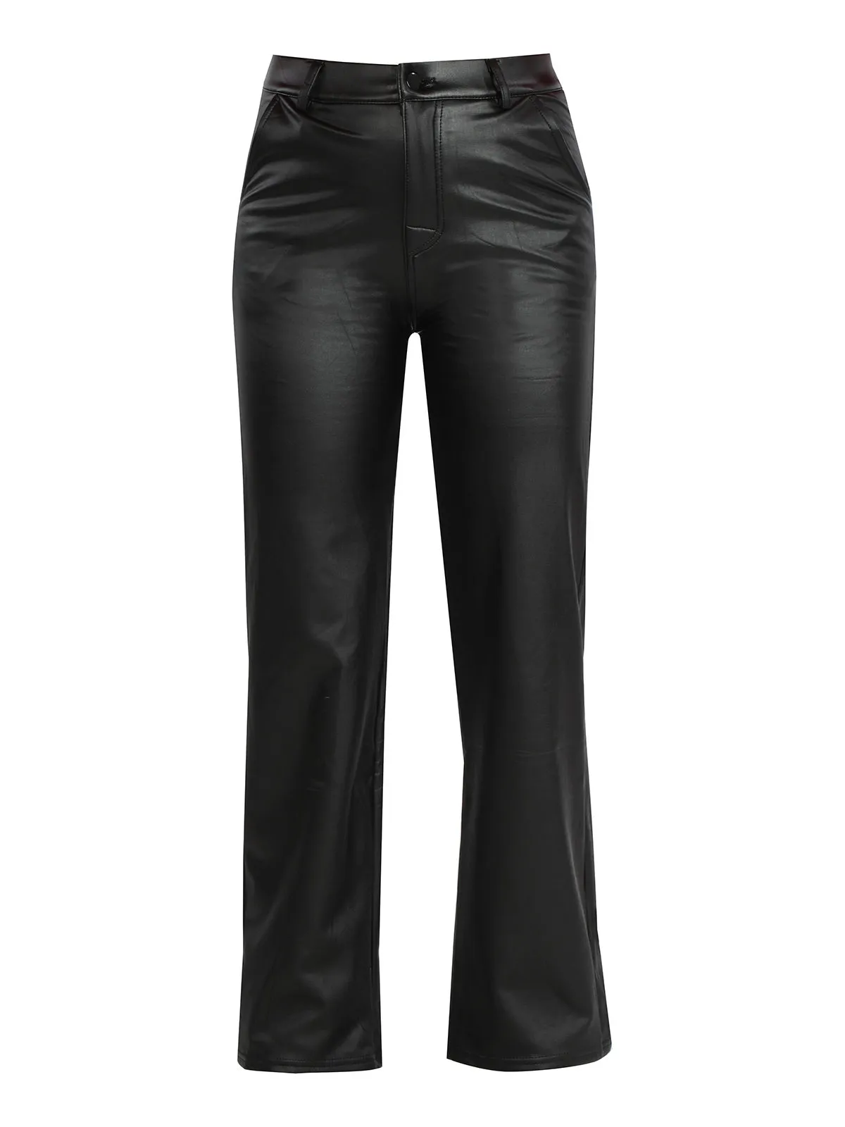 Solada Pantalon large femme en éco-cuir