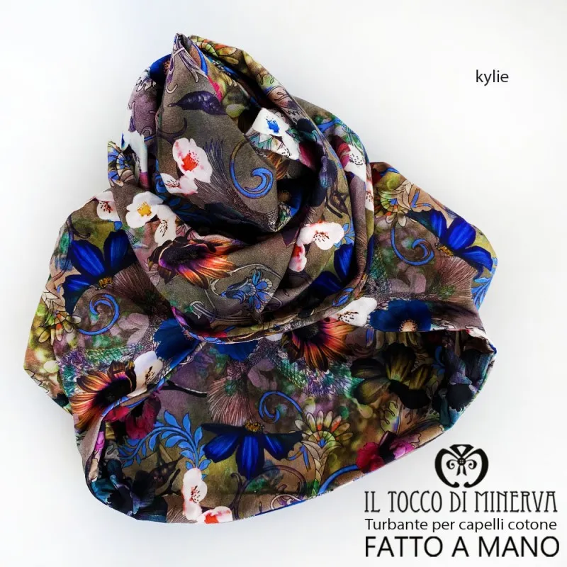 Turbante per capelli Cotone fiorato Kylie Realizzato a Mano