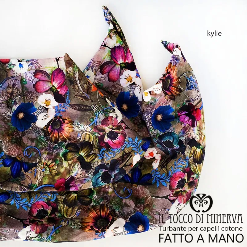 Turbante per capelli Cotone fiorato Kylie Realizzato a Mano