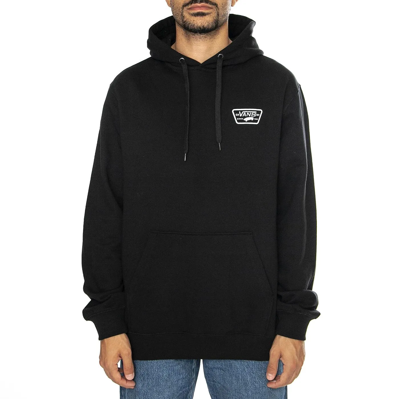 Vans Full Patch Pullover Black - Felpa con Cappuccio Uomo Nera    