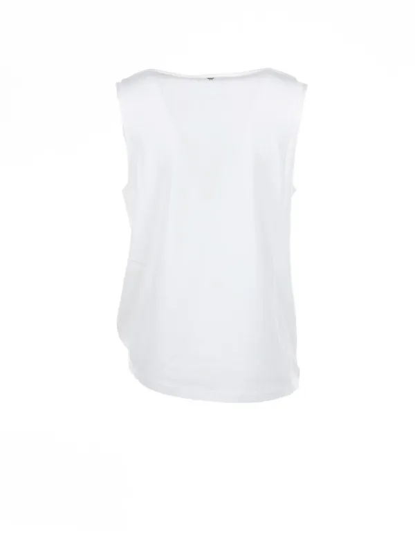 White sleeveless top in cotton
