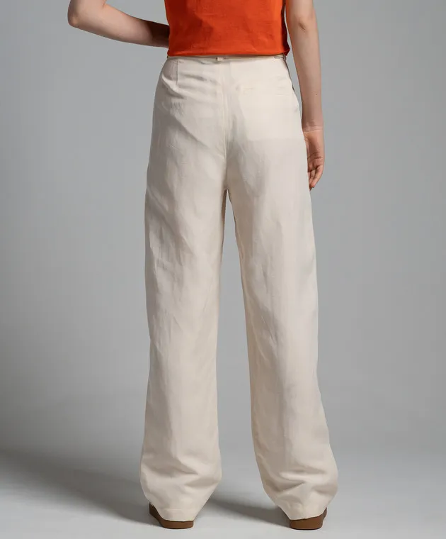 Woolrich Pantaloni beige con lino CFWWTR0151FRUT3043