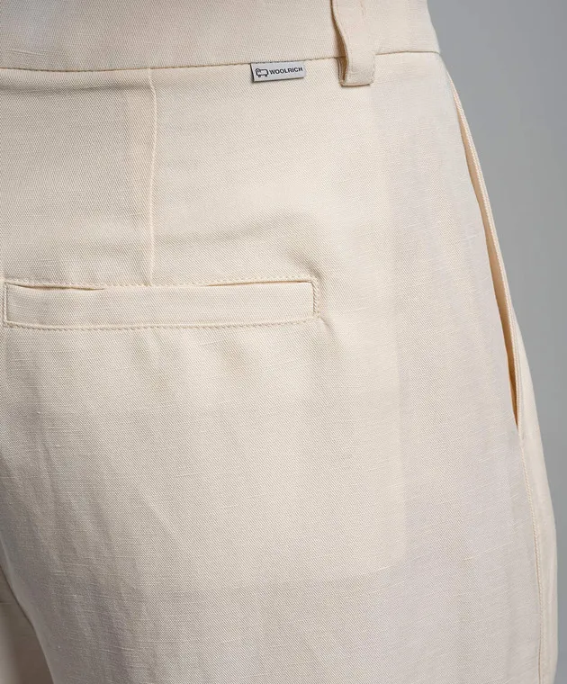 Woolrich Pantaloni beige con lino CFWWTR0151FRUT3043